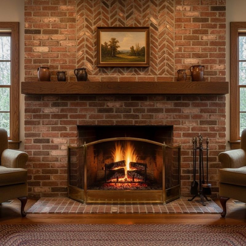 Brick Mantel Installation